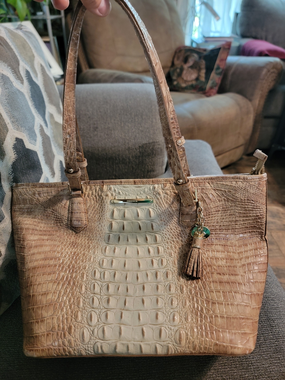 Brahmin Himalaya Croc-Embossed Leather Tote
